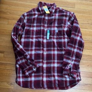 RELAXED FIT MIDWEIGHT FLANNEL FLEECE-LINED SHIRT